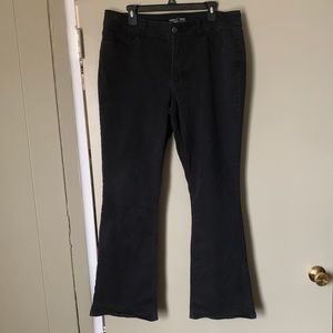 Black midrise boot cut jeans